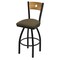 Holland Bar Stool Co 25" Swivel Counter Stool, Black Wrinkle, Med Back, Graph Cork Seat 83025BWMedMplB017 - alternate 1